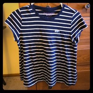 Abercrombie Kids Blue & White Striped Tee